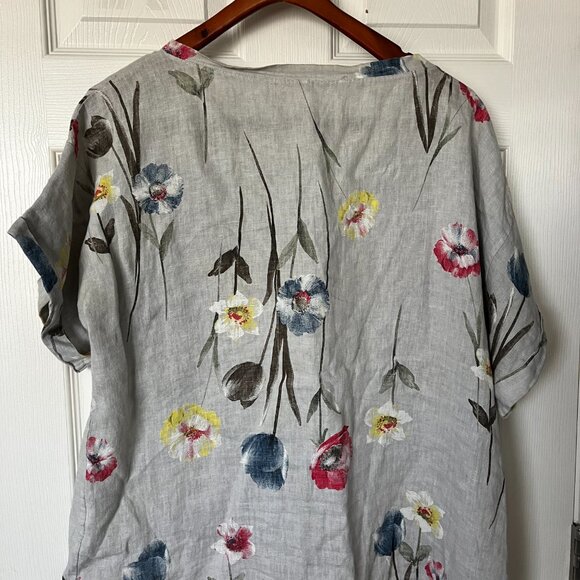 Piazza Del Tempio floral linen box top - L - Picture 2 of 3